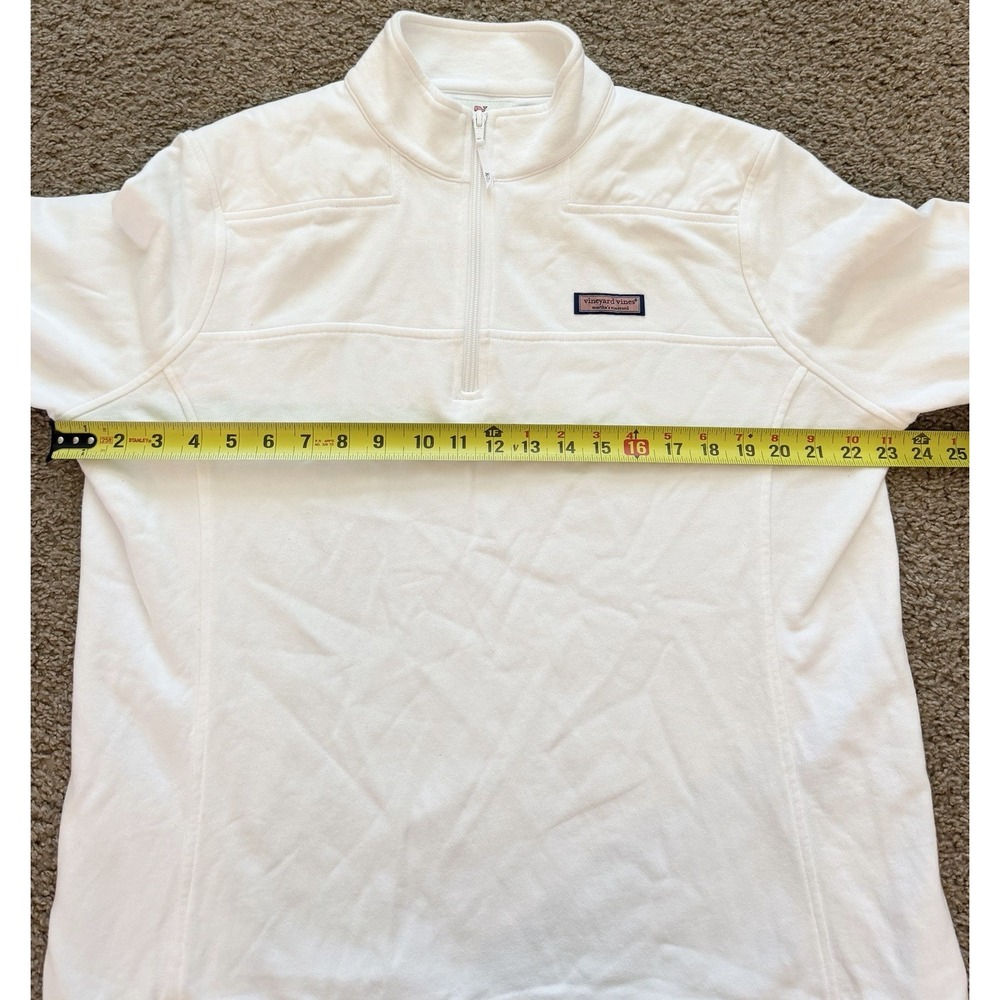 Vineyard Vines Women's Shep Shirt White Solid 1/4 Zip Pullover Size XL - Picture 7 of 10